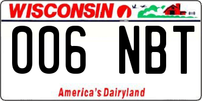 WI license plate 006NBT