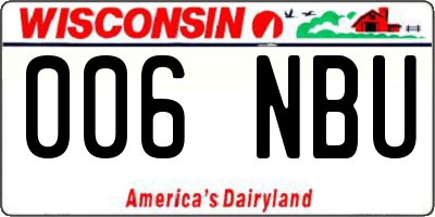 WI license plate 006NBU