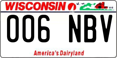 WI license plate 006NBV
