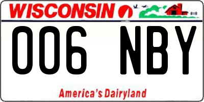 WI license plate 006NBY