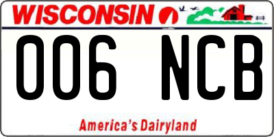 WI license plate 006NCB