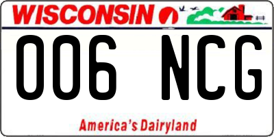WI license plate 006NCG