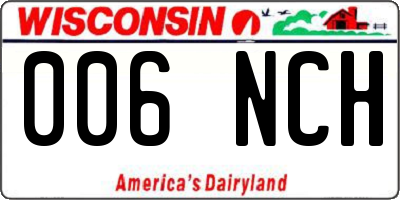 WI license plate 006NCH