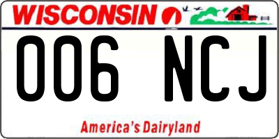 WI license plate 006NCJ
