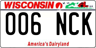 WI license plate 006NCK