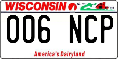 WI license plate 006NCP