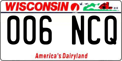 WI license plate 006NCQ