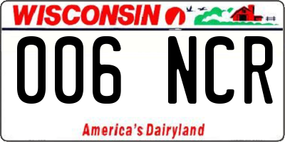 WI license plate 006NCR