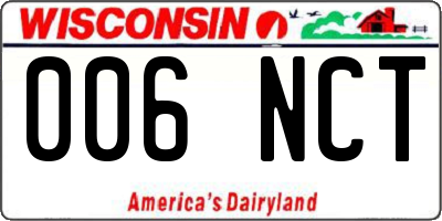 WI license plate 006NCT