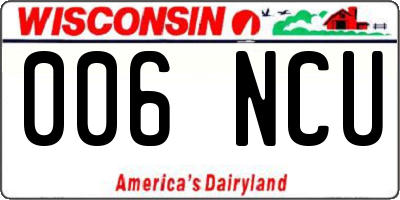 WI license plate 006NCU