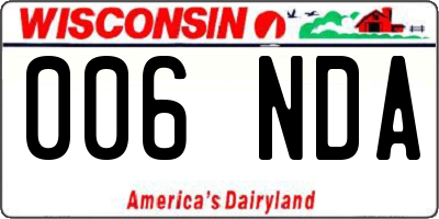 WI license plate 006NDA