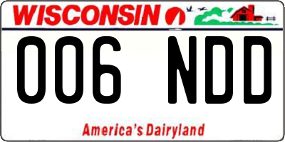WI license plate 006NDD