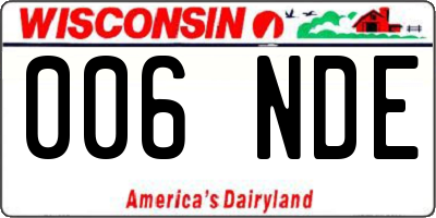 WI license plate 006NDE