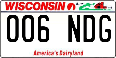 WI license plate 006NDG