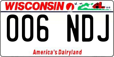 WI license plate 006NDJ