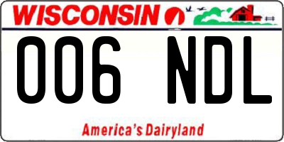 WI license plate 006NDL