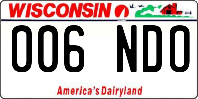 WI license plate 006NDO