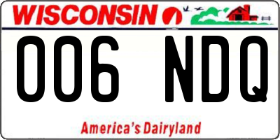 WI license plate 006NDQ