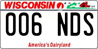 WI license plate 006NDS