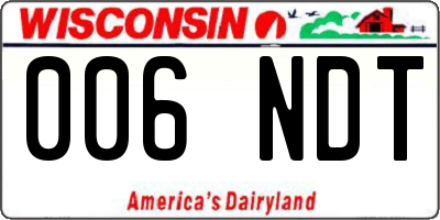 WI license plate 006NDT