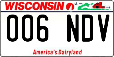 WI license plate 006NDV