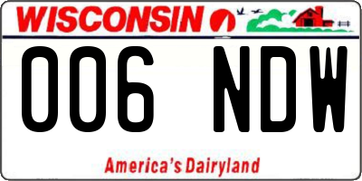 WI license plate 006NDW