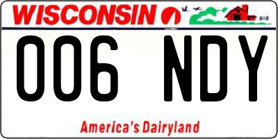 WI license plate 006NDY