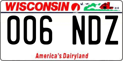 WI license plate 006NDZ