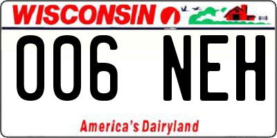WI license plate 006NEH