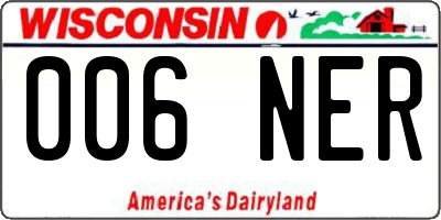 WI license plate 006NER