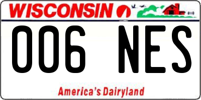 WI license plate 006NES