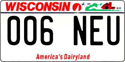 WI license plate 006NEU