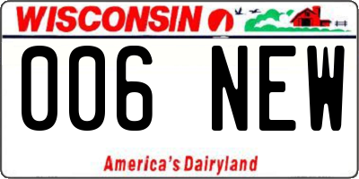 WI license plate 006NEW