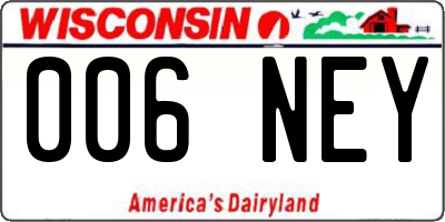 WI license plate 006NEY