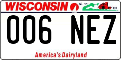 WI license plate 006NEZ