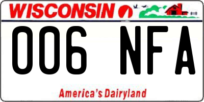 WI license plate 006NFA