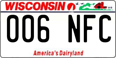 WI license plate 006NFC