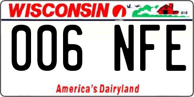 WI license plate 006NFE