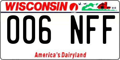 WI license plate 006NFF