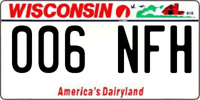 WI license plate 006NFH