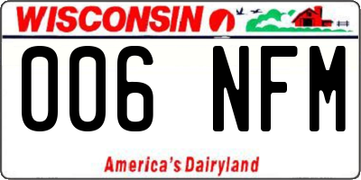 WI license plate 006NFM