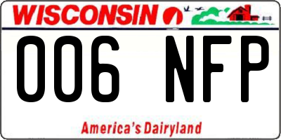 WI license plate 006NFP