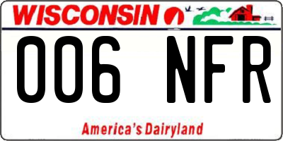 WI license plate 006NFR