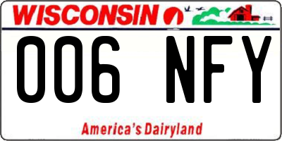 WI license plate 006NFY