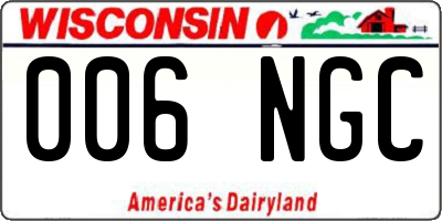 WI license plate 006NGC