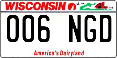 WI license plate 006NGD
