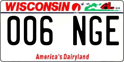WI license plate 006NGE
