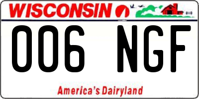 WI license plate 006NGF