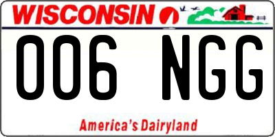 WI license plate 006NGG