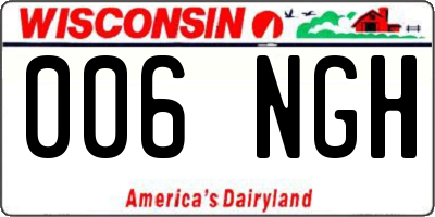 WI license plate 006NGH